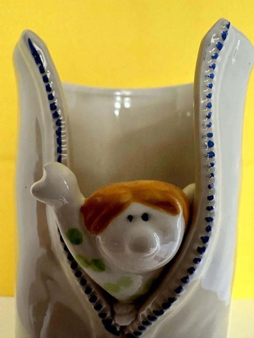 Vintage FITZ and FLOYD Vase with Zipper & Imp